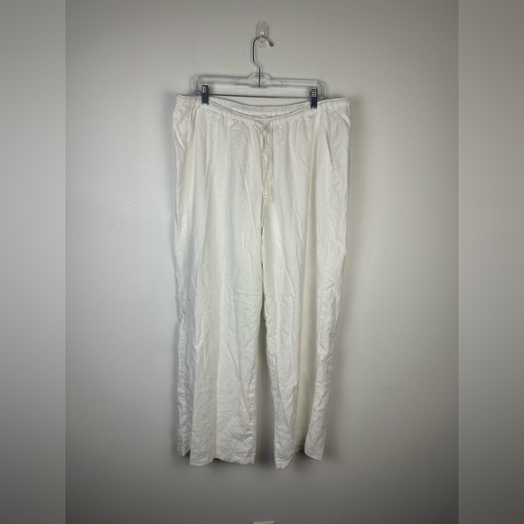 Hollister Linen Blend Pull On Baggy Wide Leg Beachy Coverup Pants Women’s Sz XL - Picture 3 of 7